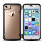 Wholesale iPhone 7 Clear Defense Hybrid Case (Black)